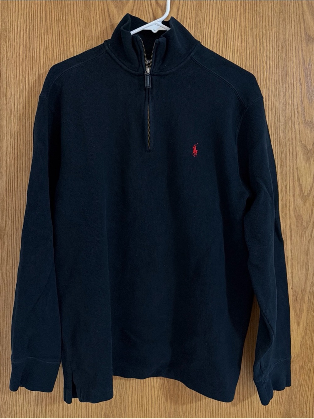 Polo Ralph Lauren 1/4 Zip Rib Pullover Pony Sweater, Men’s Size Large, Black